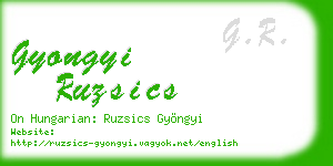 gyongyi ruzsics business card